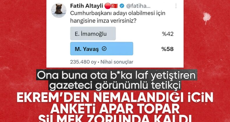 Fatih Altaylı’dan anket hamlesi! Mansur Yavaş önde gidince kaldırdı